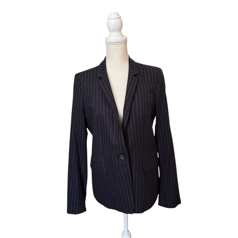 J.Crew Regent Blazer Navy Pinstripe Stripe
Wool Flannel Jacket